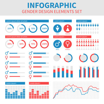 Gender Infographic Design. Male And Female Combination. Flat