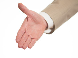 Hand zur Begrüßung ausgestreckt