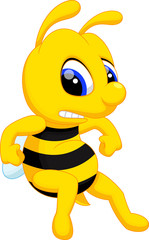 Fototapeta na wymiar Cute bee cartoon