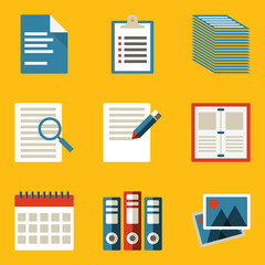 Flat icon set. Paper