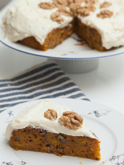 Homemade carrot cake. Diet backery