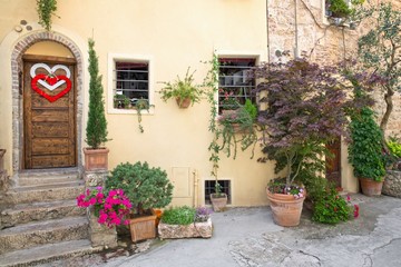 Door in a Tuscany town, Italy