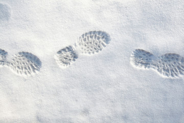 Shoeprints in fresh snow