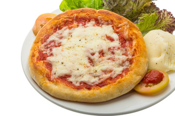 Pizza with tomato and cheese