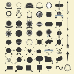 Vector vintage badge, arrows and label templates.