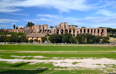 Ruins of Circus Maximus and the Domus Augustana  in Rome