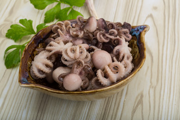 Boiled octopus