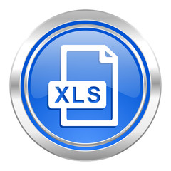 xls file icon, blue button