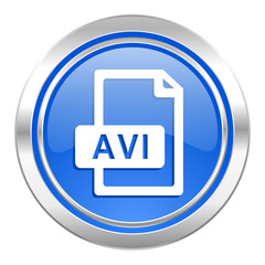 avi file icon, blue button