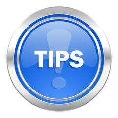 tips icon, blue button