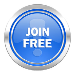 join free icon, blue button