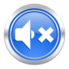 Fototapeta premium speaker volume icon, blue button, music sign