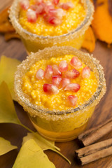 pumpkin pudding with tapioca pearls