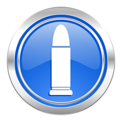 ammunition icon, blue button, weapoon sign