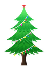 Christmas Tree with Colored Lights