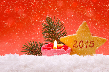 Fototapeta na wymiar 2015 New Year Colorful Background.