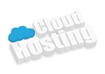 3d Cloud Hosting Text