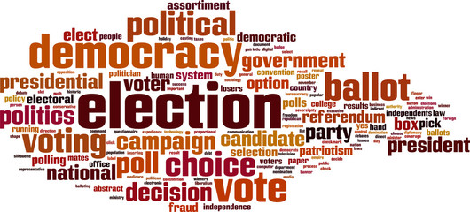 Election word cloud concept. Vector illustration