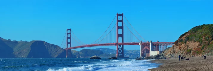 Papier Peint photo Plage de Baker, San Francisco Golden Gate Bridge