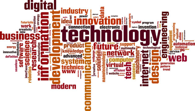 Technology word cloud concept. Vector illustration
