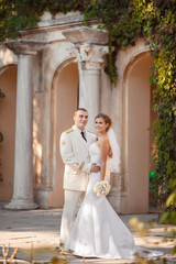 Fototapeta premium wedding bride groom kiss loving couple marrige
