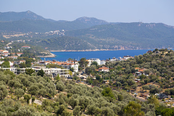 Fototapeta na wymiar Kas town near Antalya by the Mediterranean coast of Turkey