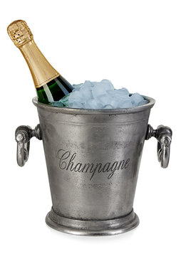 Bottle of champagne  in ice bucket