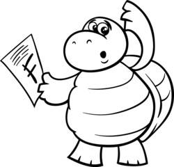 turtle with f mark coloring page