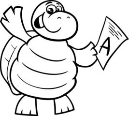 turtle with a mark coloring page