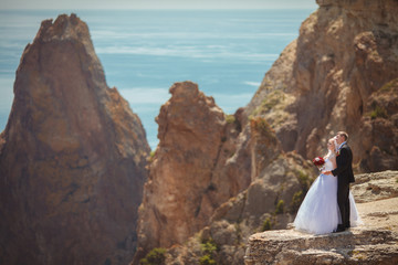 Naklejka premium Wedding bride groom ceremony marriage day