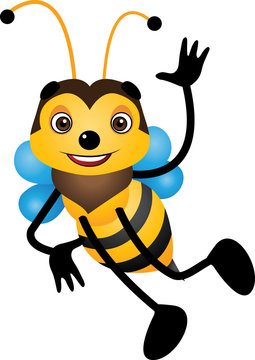 Bee Vector Cartoon Illustration