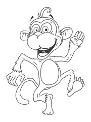 Monkey Cartoon Illustration