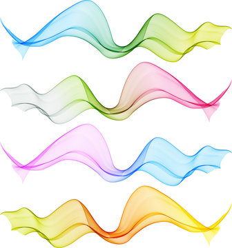 Set of color transparent smoke wave © Maryna Stryzhak