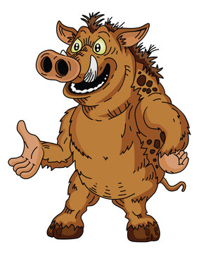 Wild boar cartoon