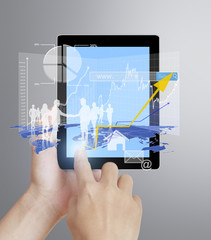 touch- tablet in hands