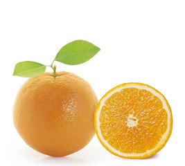 orange slice on white background