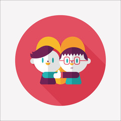 Valentine's day couple flat icon with long shadow,eps10