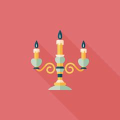 Valentine's Day candle flat icon with long shadow,eps10
