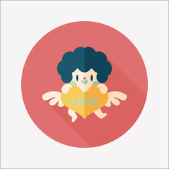Valentine's Day cupid flat icon with long shadow,eps10