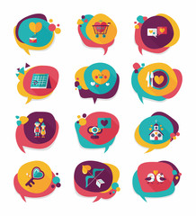 Valentine’s Day speech bubble banner flat design background se