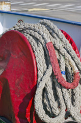 rope coil on industrial ship