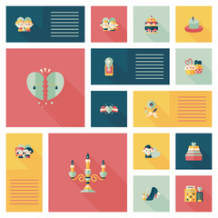 Valentine’s Day ui flat design background set, eps10