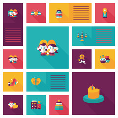 Valentine’s Day ui flat design background set, eps10