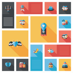 Valentine’s Day ui flat design background set, eps10