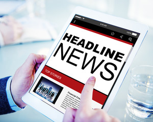 Headline News Top Stories Online Concept