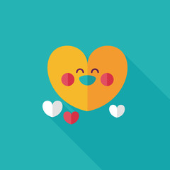 Valentine's Day love heart flat icon with long shadow,eps10