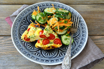 Delicious fritatta with cucumbers
