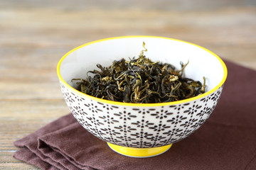 Green tea in bowl