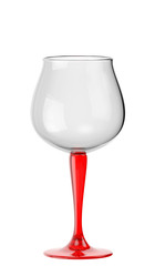 Empty wine glass on white background isolated