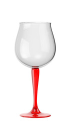 Empty wine glass on white background isolated